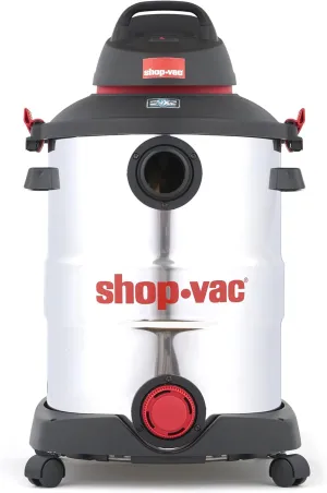 Shop-Vac 5989505 12 Gallon Wet/Dry Vacuum, 5.5 Peak HP, SVX2 Motor, Stainless Steel Tank, 2.5 Inch Diameter x 8 Ft Hose, 20 Ft Cord, Blower Feature with Accessories