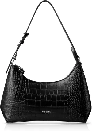 Shoulder Bag For Women Leather Hobo Handbag Crescent Underarm Purses with Adjustable Strap