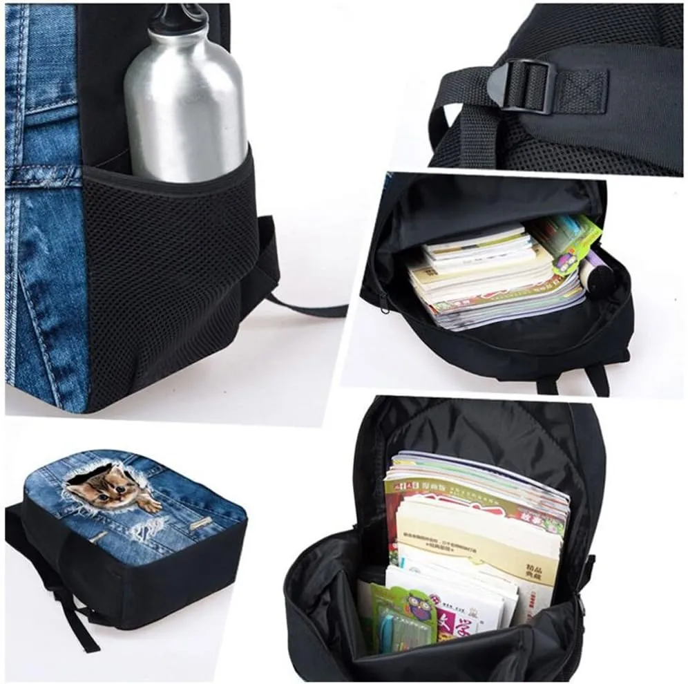 Showudesigns Galaxy Wolf Backpack with Lunch Box for Kids School Bags Lunchbag Pencil Case Set 3 in 1 Primary Elementary Book Bags Travel Back Pack Purple Star Space