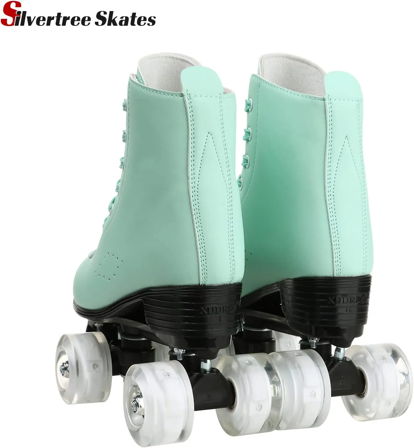 Silvertree Women's Roller Skates PU Leather High-top Roller Skate Four-Wheel Roller Skate Shiny Roller Skates with Carry Bag for Girls