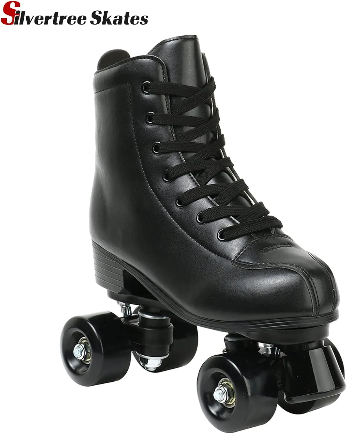 Silvertree Women's Roller Skates PU Leather High-top Roller Skate Four-Wheel Roller Skate Shiny Roller Skates with Carry Bag for Girls