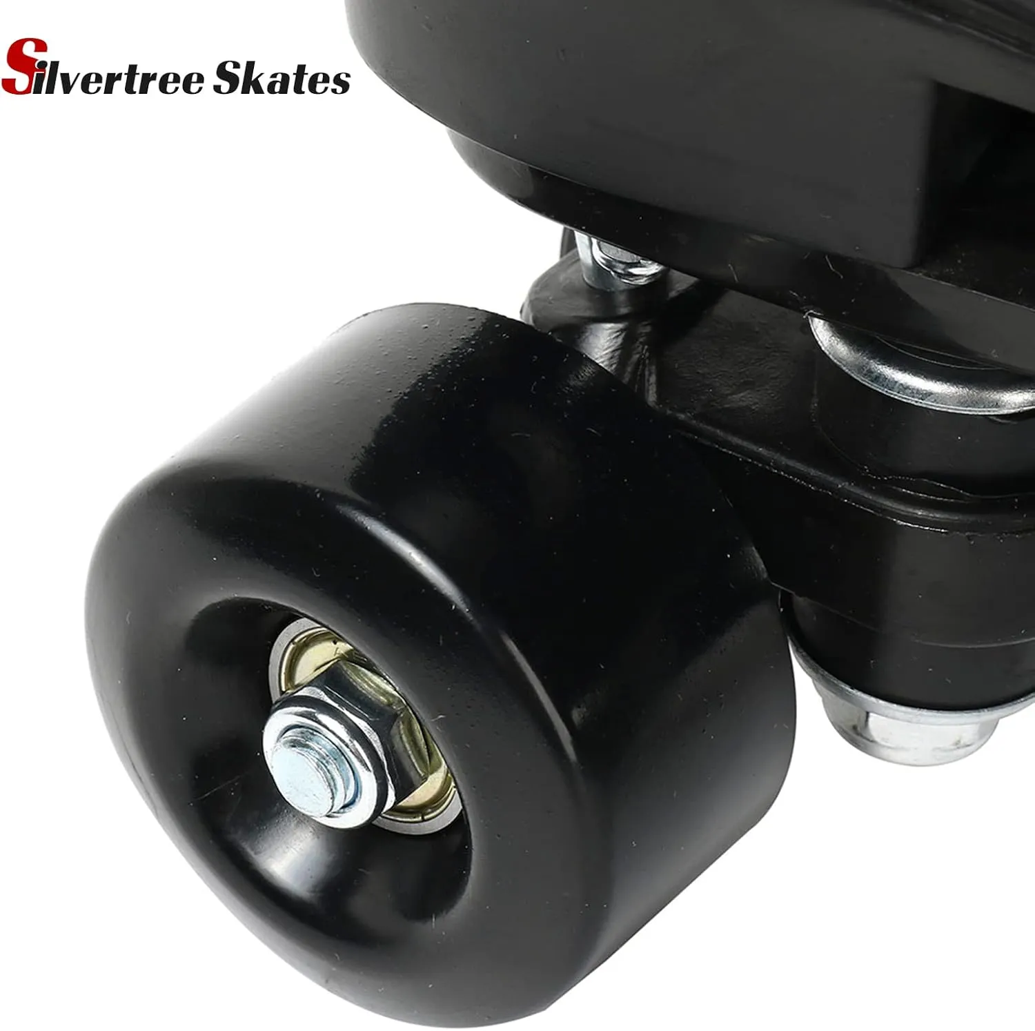 Silvertree Women's Roller Skates PU Leather High-top Roller Skate Four-Wheel Roller Skate Shiny Roller Skates with Carry Bag for Girls