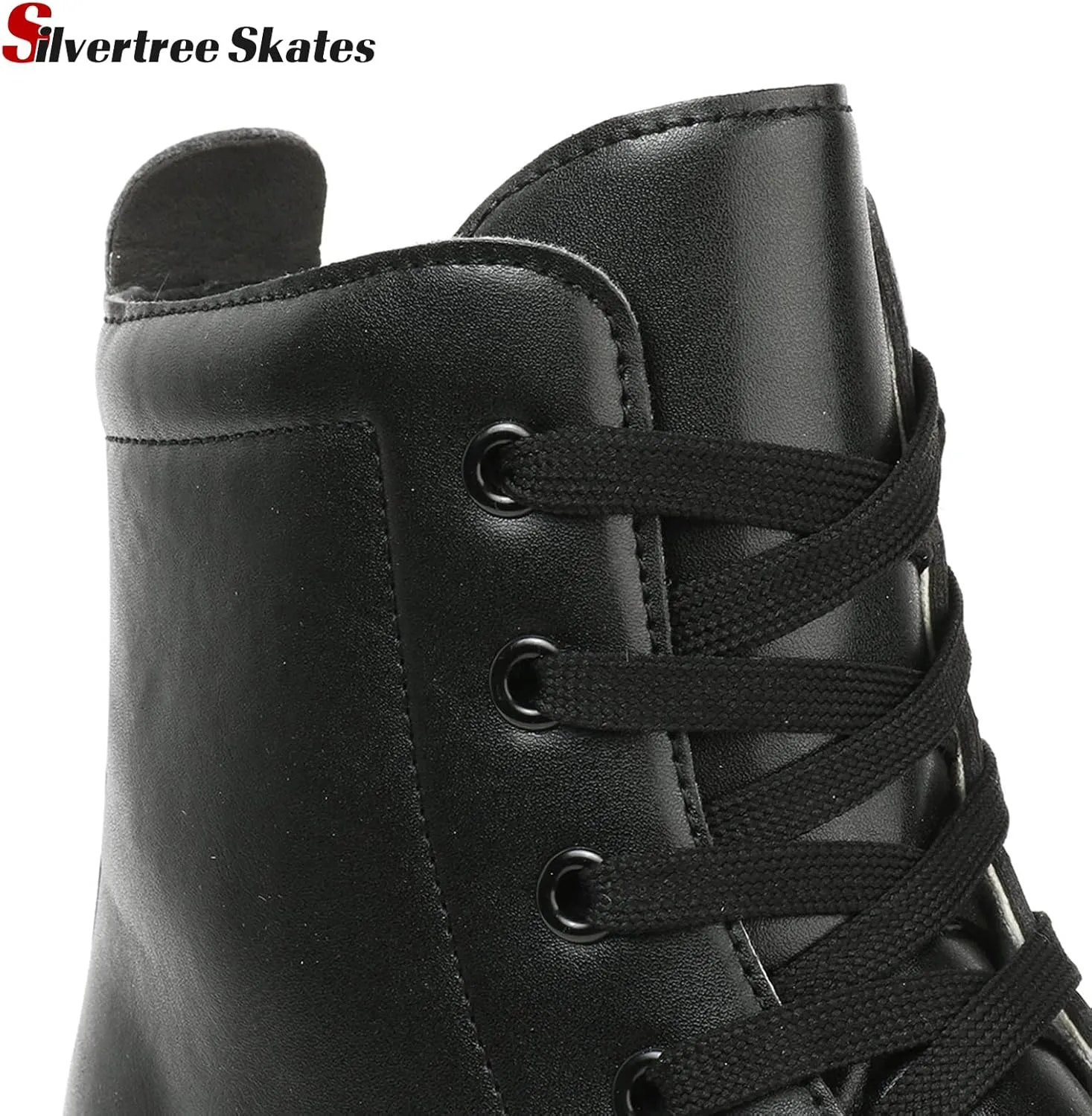 Silvertree Women's Roller Skates PU Leather High-top Roller Skate Four-Wheel Roller Skate Shiny Roller Skates with Carry Bag for Girls