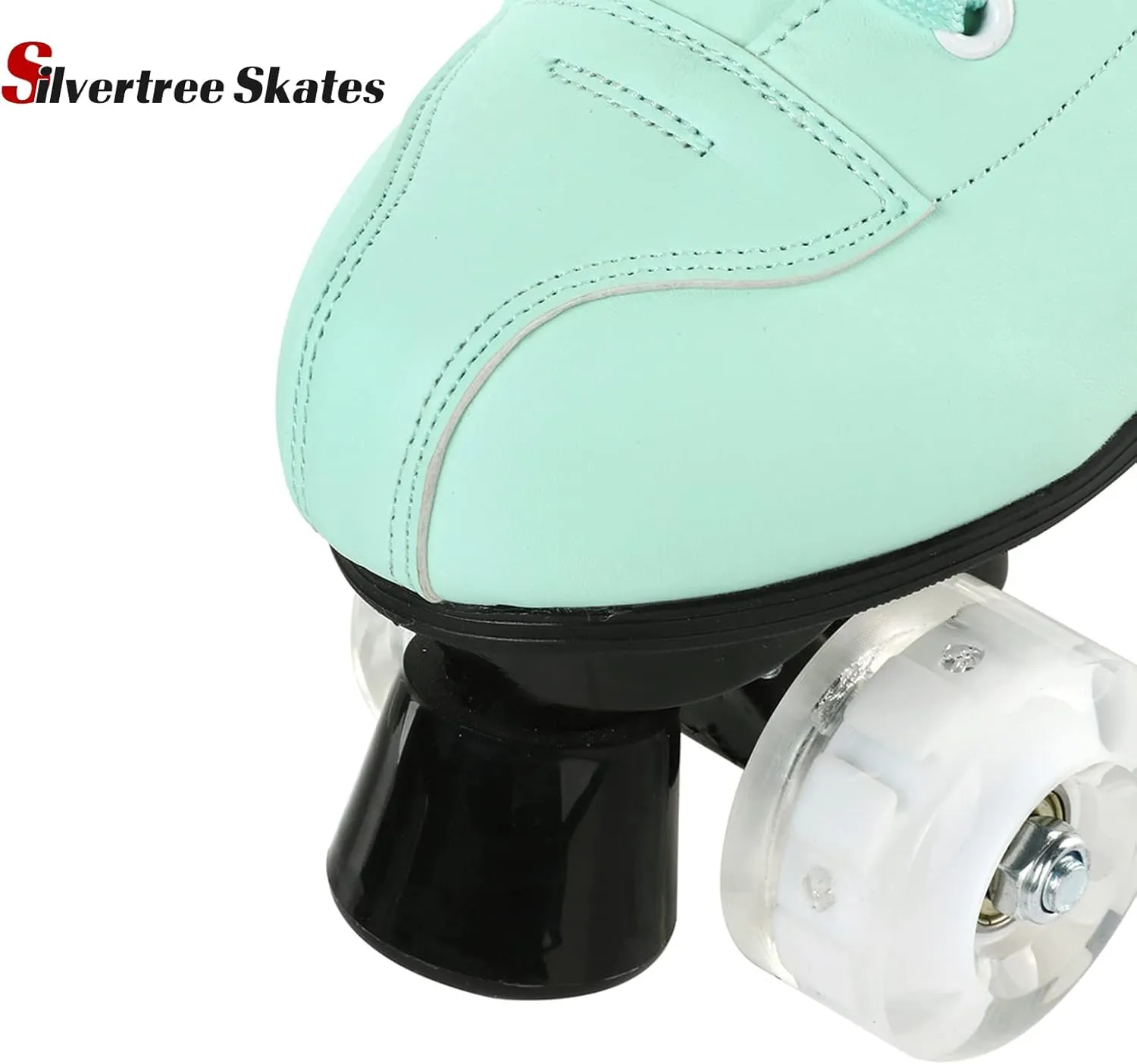 Silvertree Women's Roller Skates PU Leather High-top Roller Skate Four-Wheel Roller Skate Shiny Roller Skates with Carry Bag for Girls