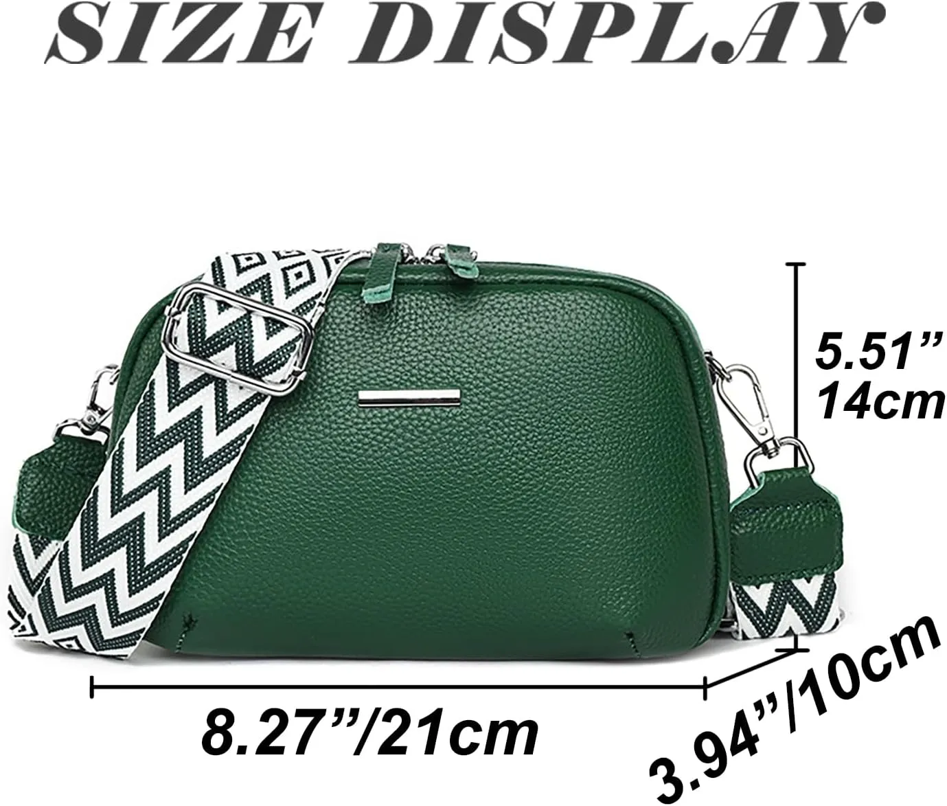 Simple Fashion Real Genuine Leather Crossbody Bag For Women Shoulder Bags with Geometric Pattern Strap For Women