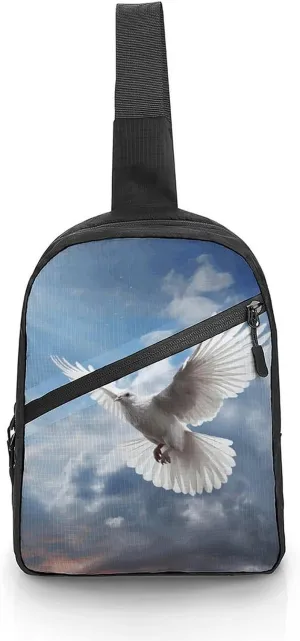 Sling Backpack Crossbody for Man Woman Peace Dove Cross Body Adjustable Chest Bag
