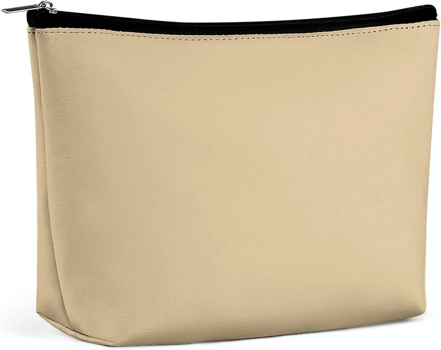 Small Cosmetic Bag, Beige Plain Solid Color Makeup Bags Elegant Roomy Pouch for Women,Travel Toiletry Accessories Organizer