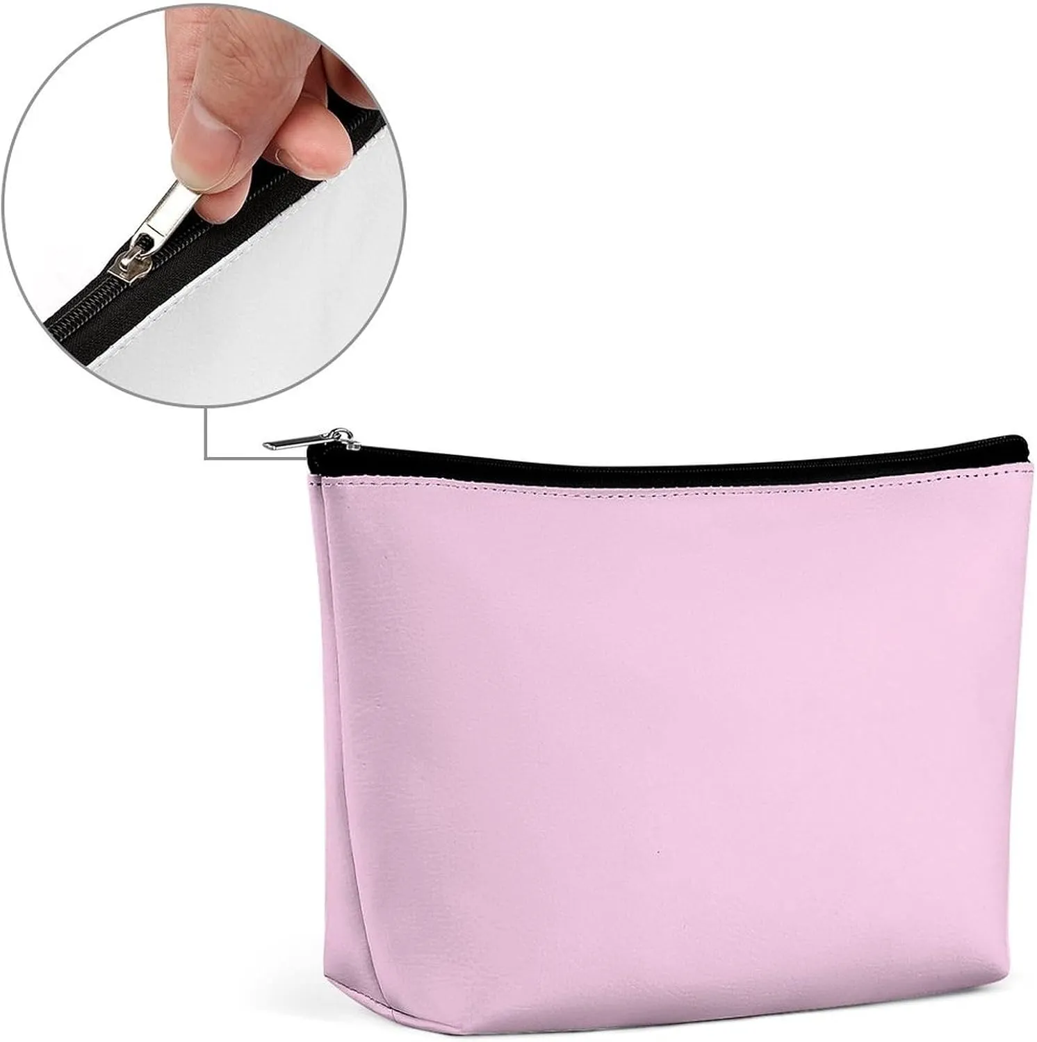 Small Cosmetic Bag, Classic Rose Solid Color Makeup Bags Elegant Roomy Pouch for Women,Travel Toiletry Accessories Organizer