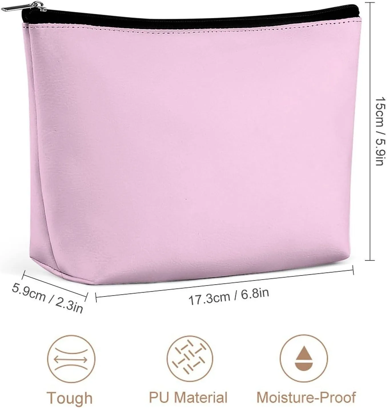 Small Cosmetic Bag, Classic Rose Solid Color Makeup Bags Elegant Roomy Pouch for Women,Travel Toiletry Accessories Organizer