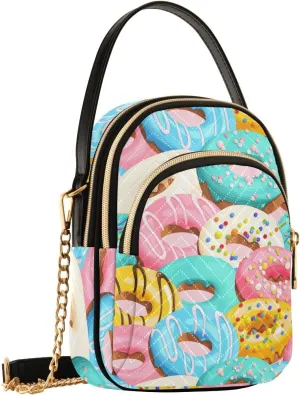 Small Cross body Bags for Women Quilted Crossbody Cell Phone Shoulder Purse Handbags Wallet Detachable Chain Bag