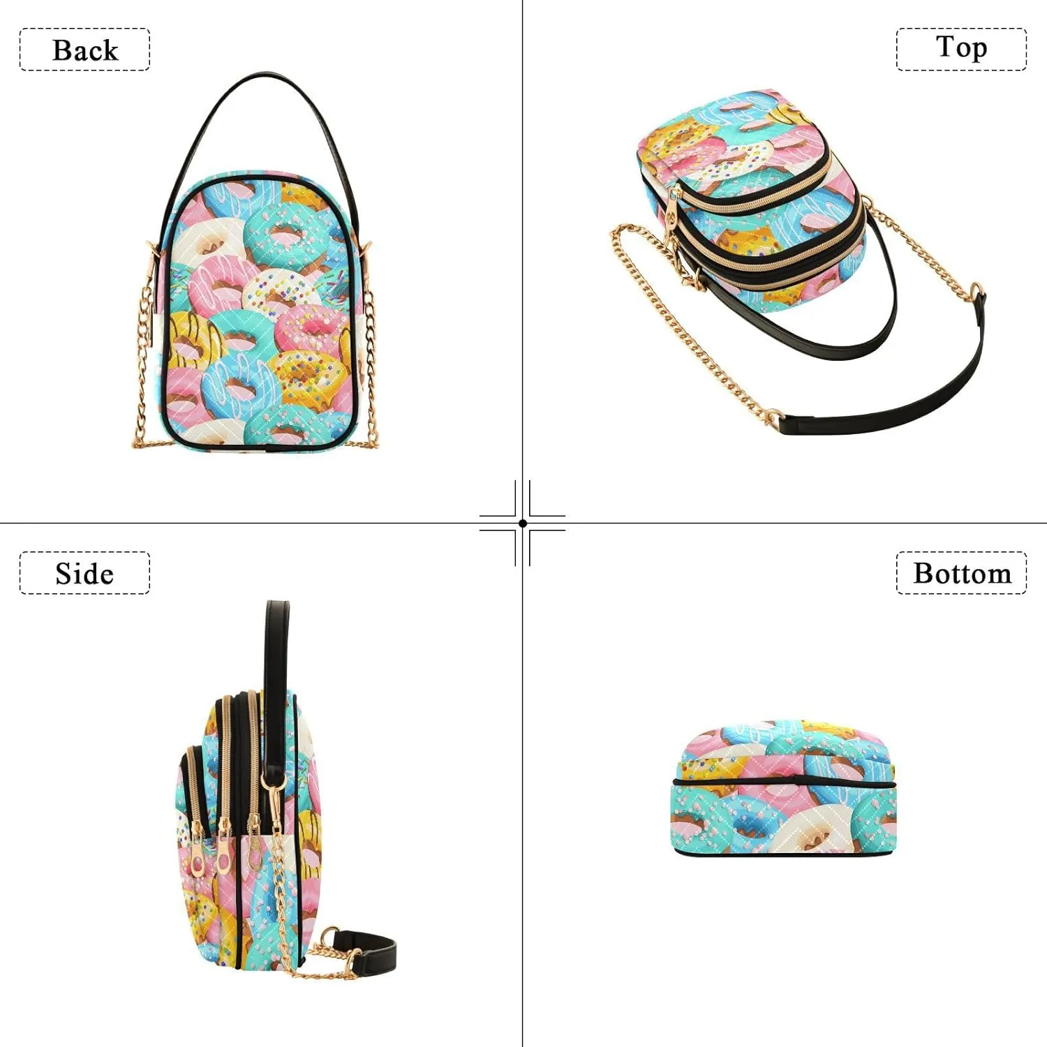 Small Cross body Bags for Women Quilted Crossbody Cell Phone Shoulder Purse Handbags Wallet Detachable Chain Bag