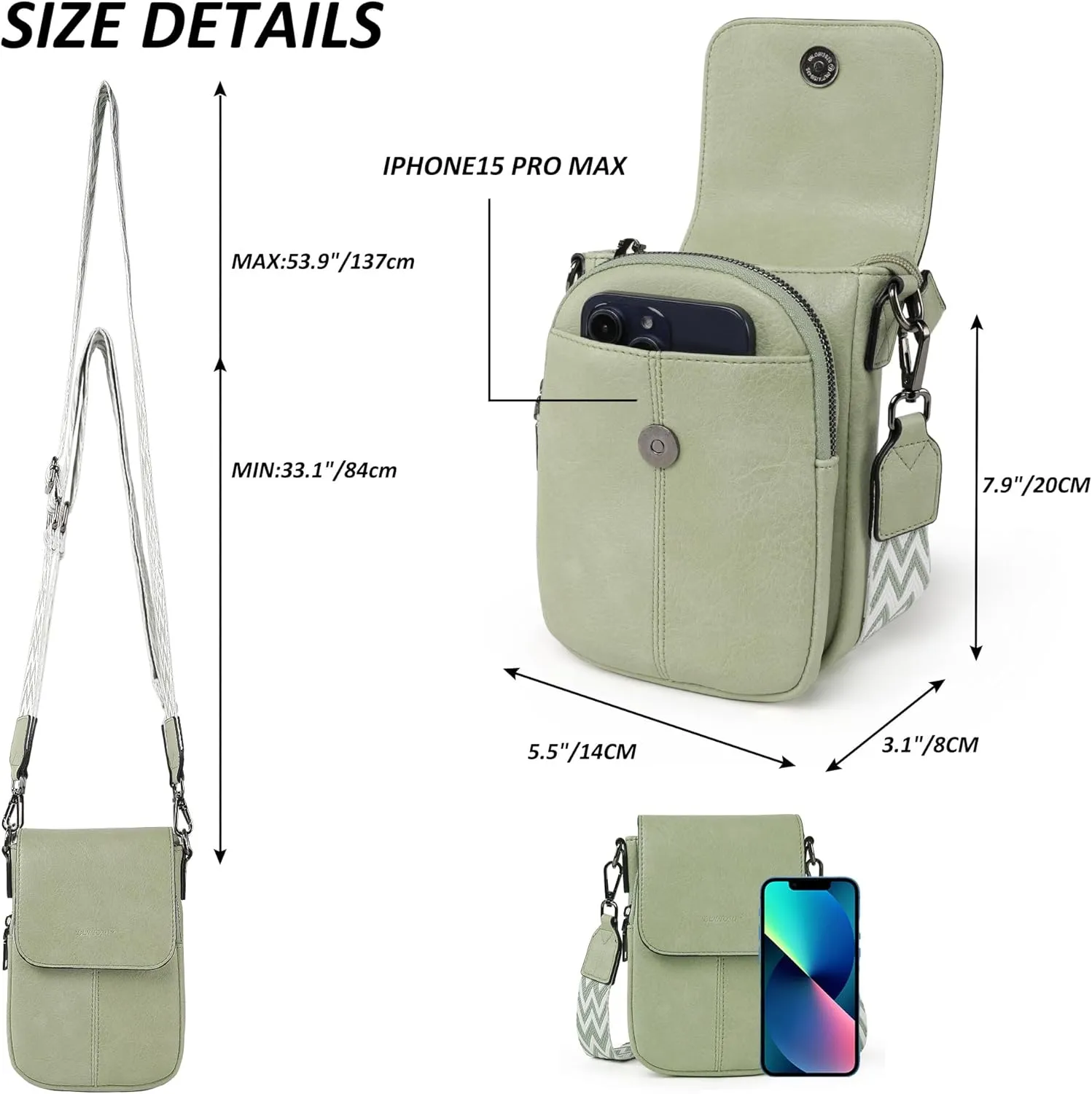 Small Crossbody Bags for Women, Small Purses for Women with Card Slots Phone Purse mit Adjustable Strap