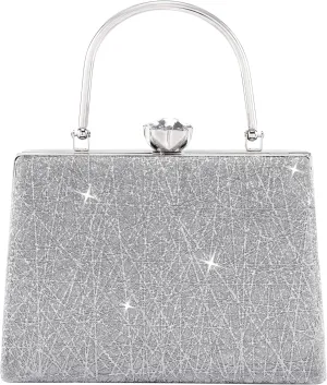 Small Evening Party Bags for Women Sparkly Clutch Purse Wedding Purses Handbag Shoulder Bag Detachable Chain Diamond Locket