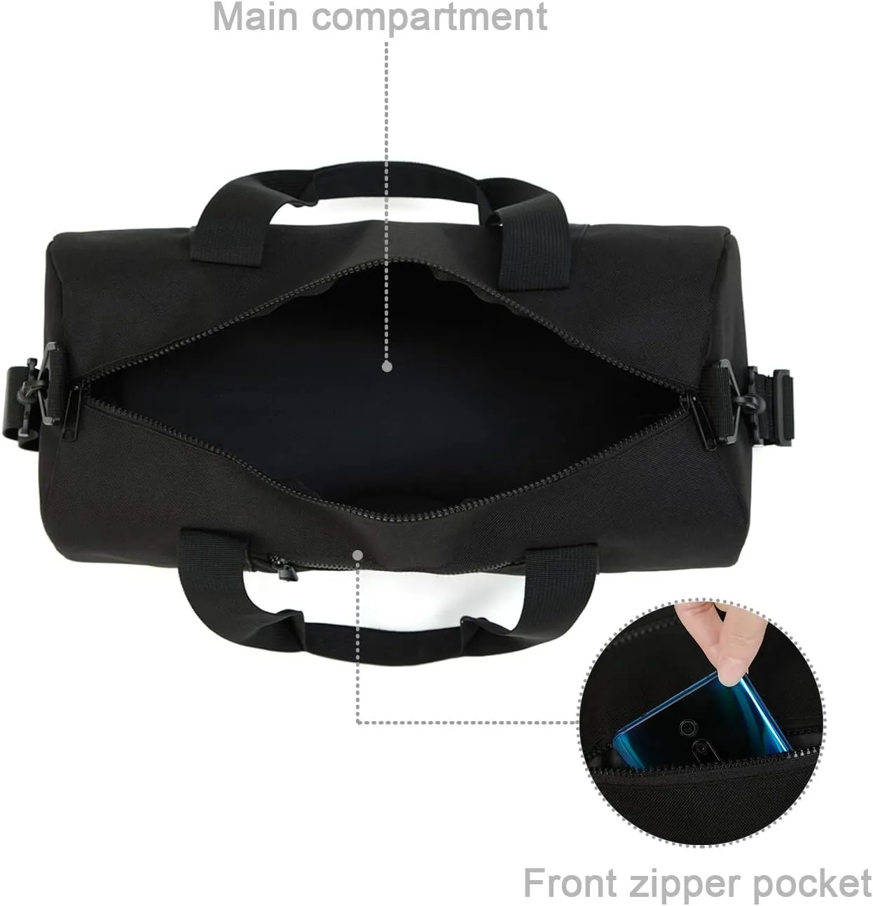 Small Gym Bag Duffel Bag for Women Men Fitness Sports Bag Workout Adjustable Detachable Shoulder Strap Lightweight Carry on Travel Duffle Bag