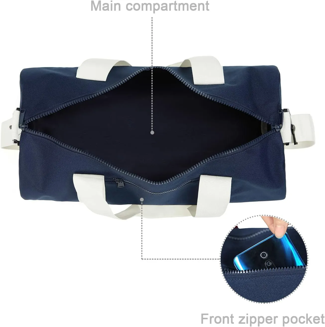 Small Gym Bag Duffel Bag for Women Men Fitness Sports Bag Workout Adjustable Detachable Shoulder Strap Lightweight Carry on Travel Duffle Bag