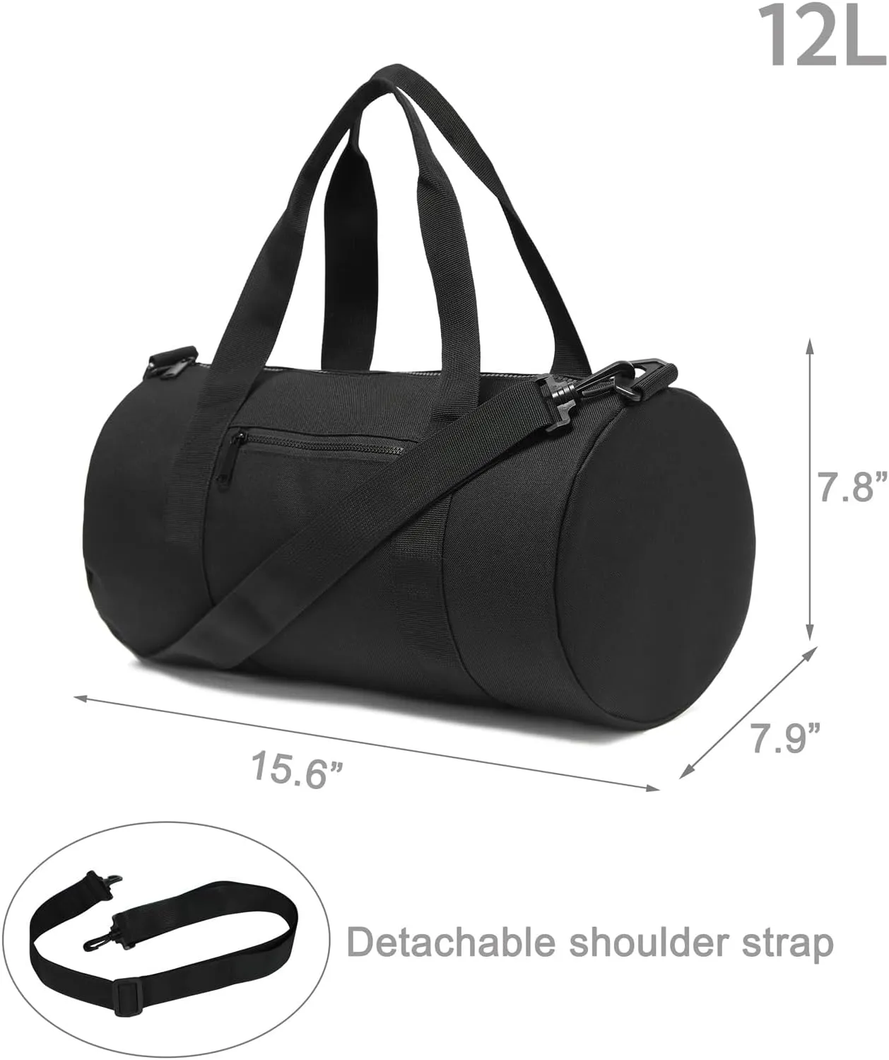 Small Gym Bag Duffel Bag for Women Men Fitness Sports Bag Workout Adjustable Detachable Shoulder Strap Lightweight Carry on Travel Duffle Bag