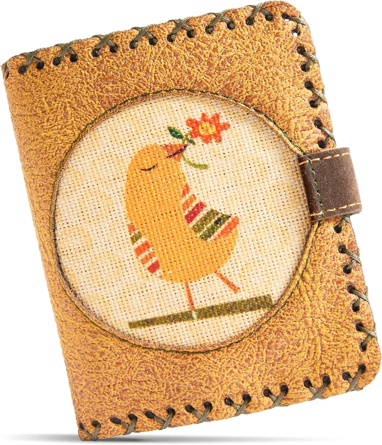 Soft Leather Purse for Women, Trifold Design, 12 Credit Card Holder, Coin Zipper Pocket, 2 ID Windows, Slim Travel Wallet – A Thoughtful Gift for Her., Yellow | Little Bird, Small