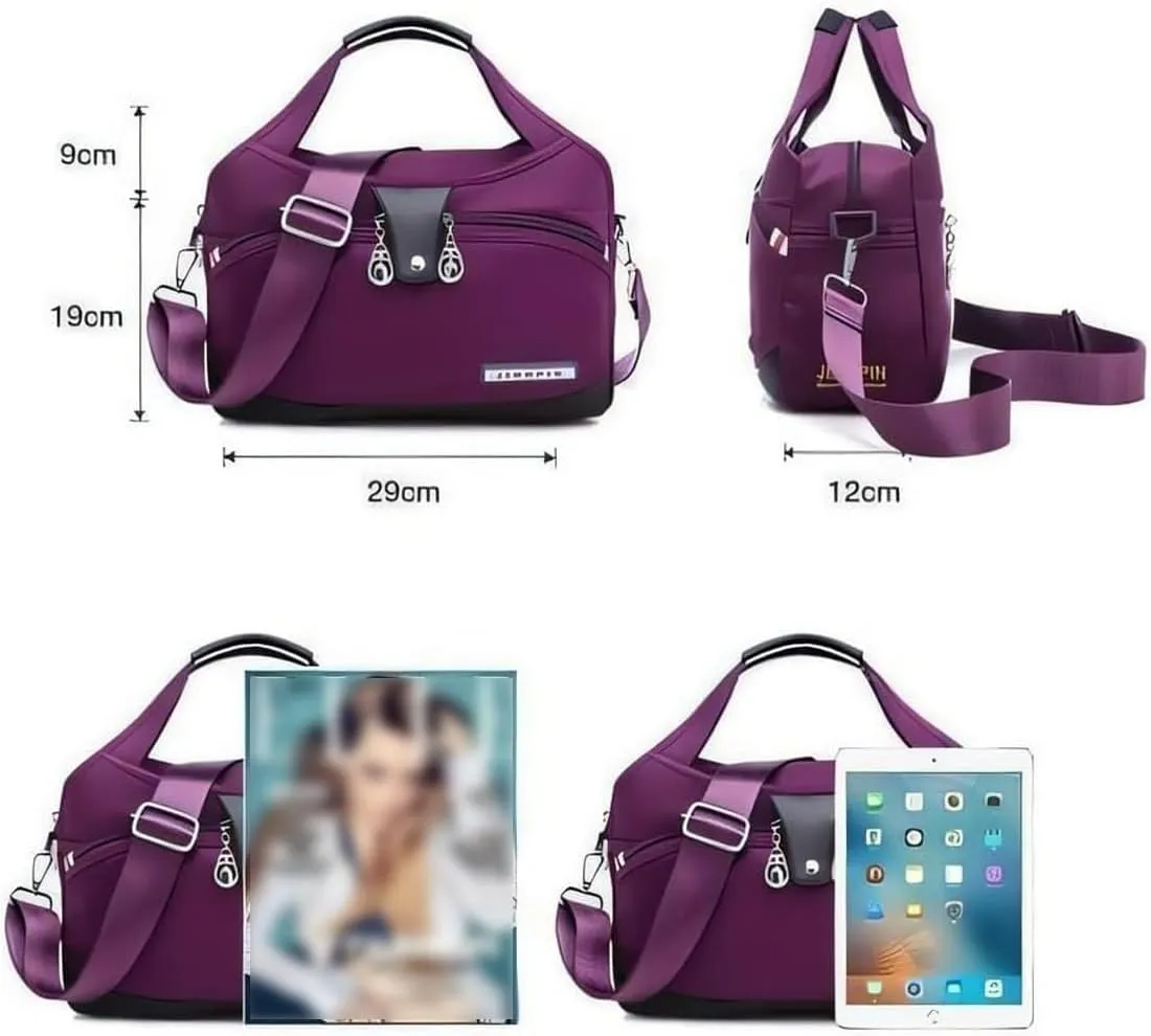 Soft Side Lightweight Underseat Tote Bag,Blaciokamith Multi-pocket Fashion Waterproof Anti Theft Handbag Crossbody