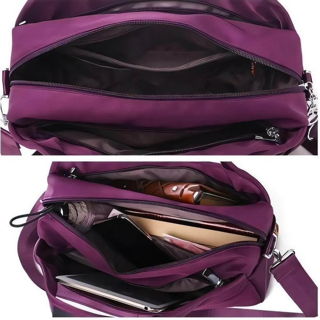 Soft Side Lightweight Underseat Tote Bag,Blaciokamith Multi-pocket Fashion Waterproof Anti Theft Handbag Crossbody