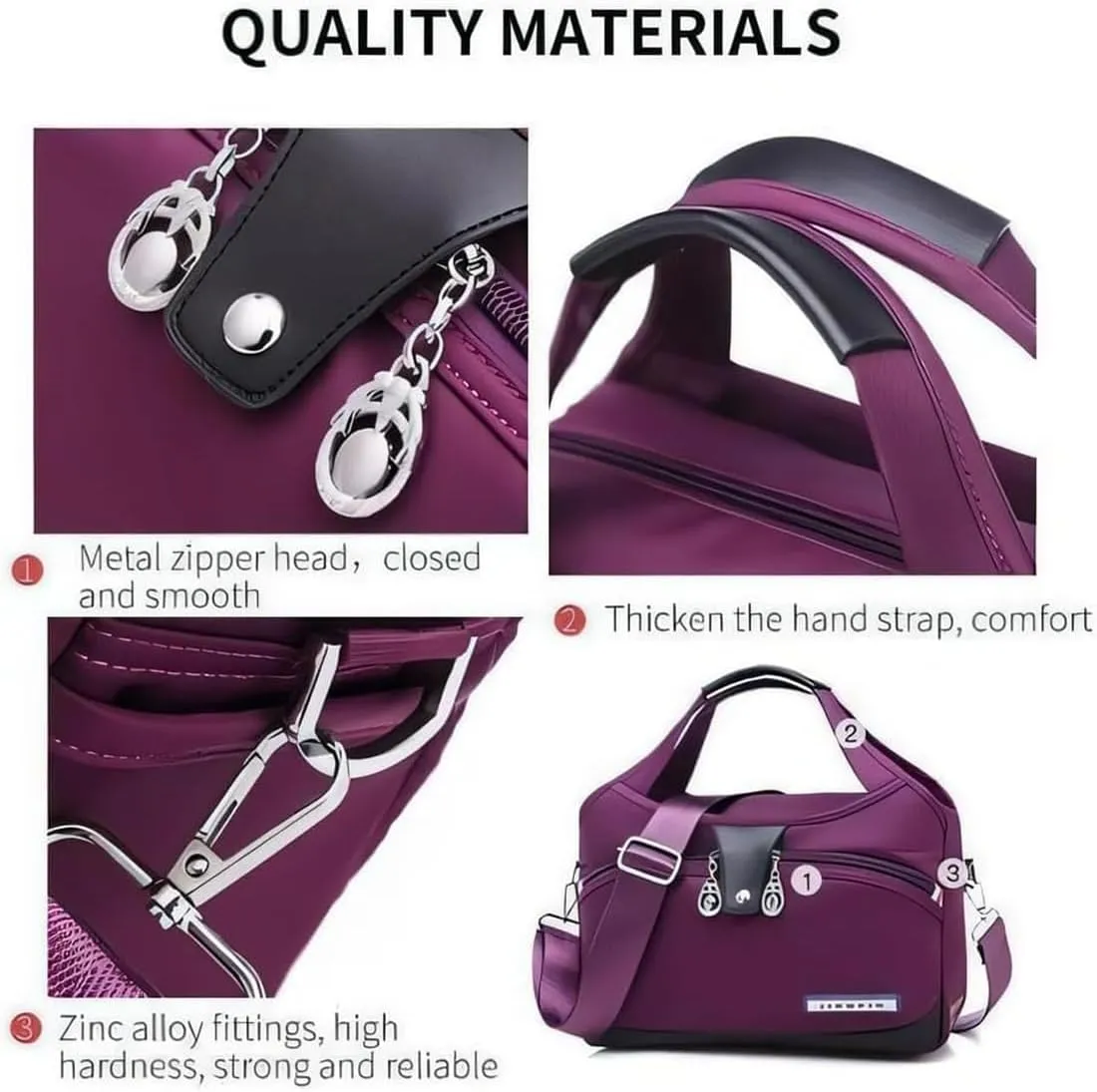 Soft Side Lightweight Underseat Tote Bag,Blaciokamith Multi-pocket Fashion Waterproof Anti Theft Handbag Crossbody