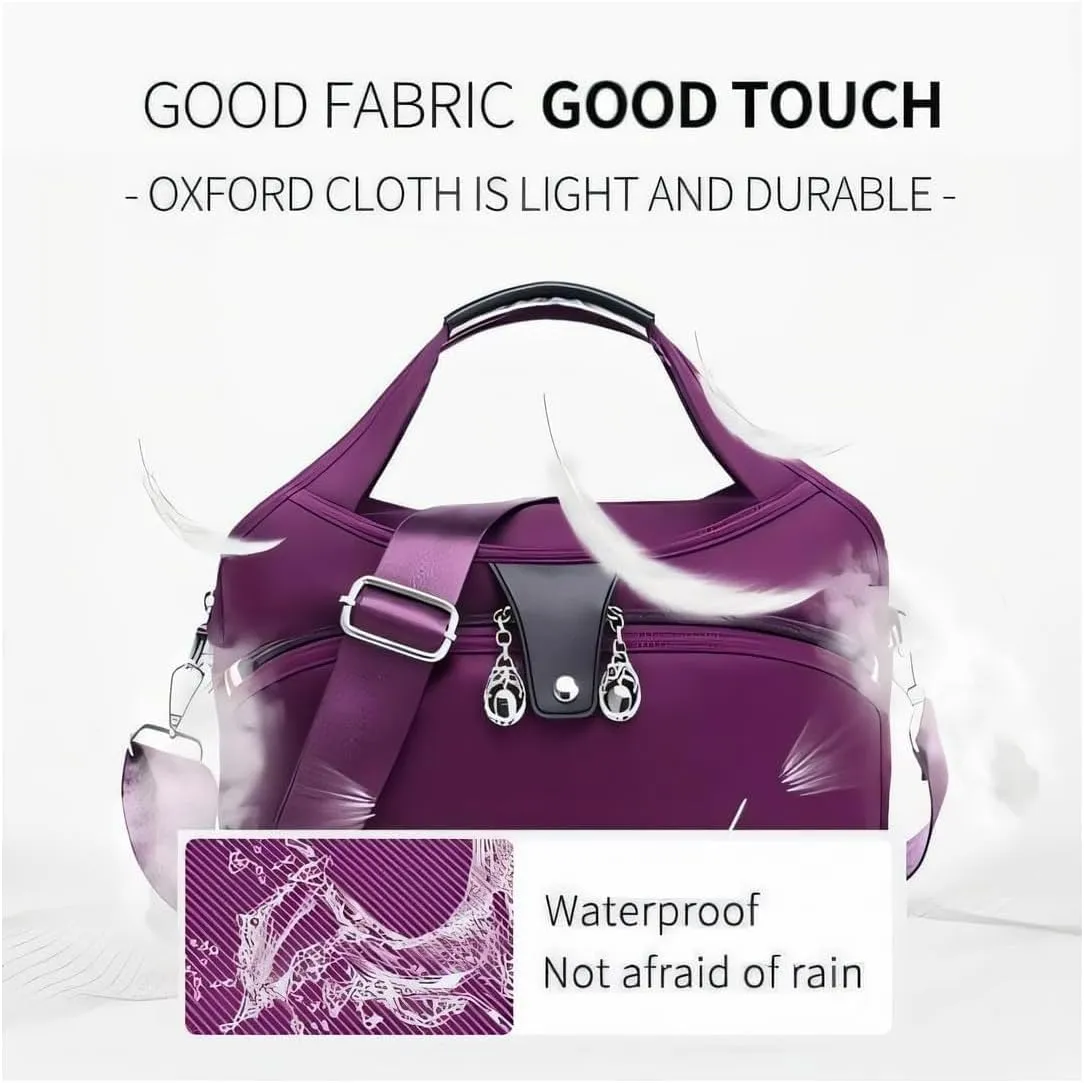 Soft Side Lightweight Underseat Tote Bag,Blaciokamith Multi-pocket Fashion Waterproof Anti Theft Handbag Crossbody