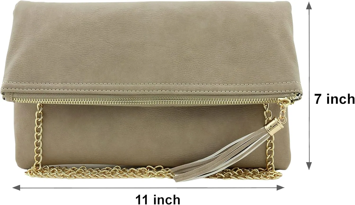 Solene Envelope Clutch Bags for Women Foldover Crossbody Tassel Wallet with Chain Strap, Elegant Evening Purse