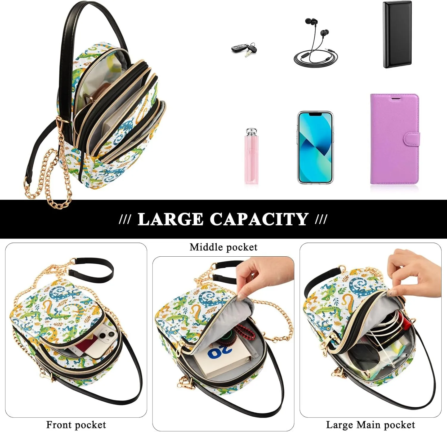 Space Planets Small Purses for Women Crossbody Bag Stylish Crossbody Bags for Women, Triple Compartment Women Crossbody Bags