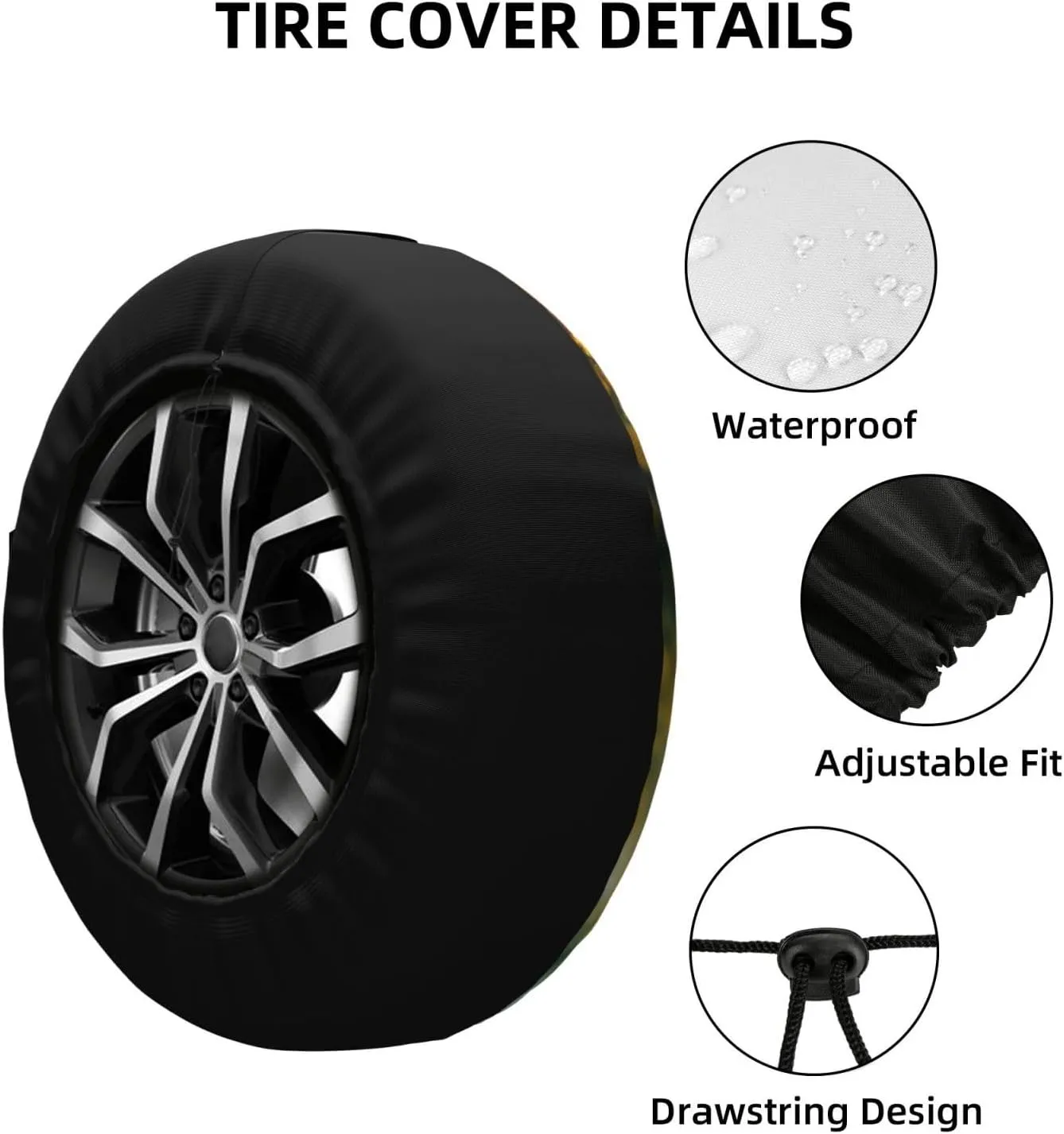 Spare Tire Cover Waterproof Dust-Proof Wheel Cover Windproof Tire Protector Bottle of Sunflowers Tire Wheel Protector Rv Tire Covers Universal Size Fit for Trailers Camper Truck 17 inch