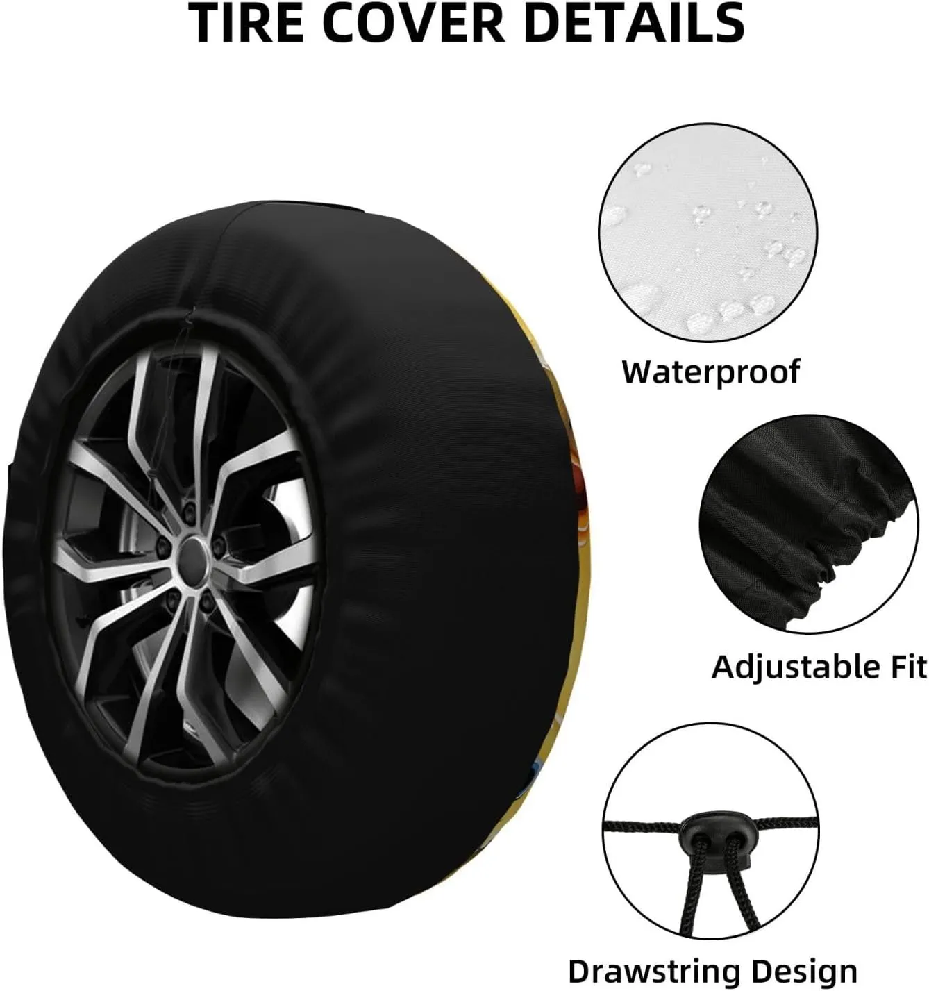 Spare Tire Cover Waterproof Dust-Proof Wheel Cover Windproof Tire Protector Cute Duck Animal Tire Wheel Protector Rv Tire Covers Universal Size Fit for Trailers Camper Truck 17 inch