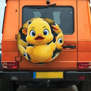 Spare Tire Cover Waterproof Dust-Proof Wheel Cover Windproof Tire Protector Cute Duck Animal Tire Wheel Protector Rv Tire Covers Universal Size Fit for Trailers Camper Truck 17 inch