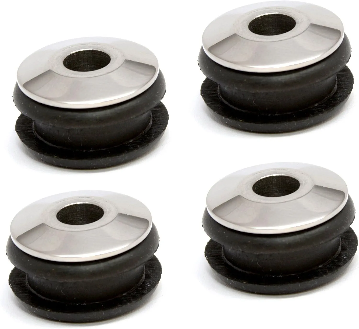 Speed Dealer Oil Bag Fuel Tank Mount Rubber Isolators Polished Aluminum