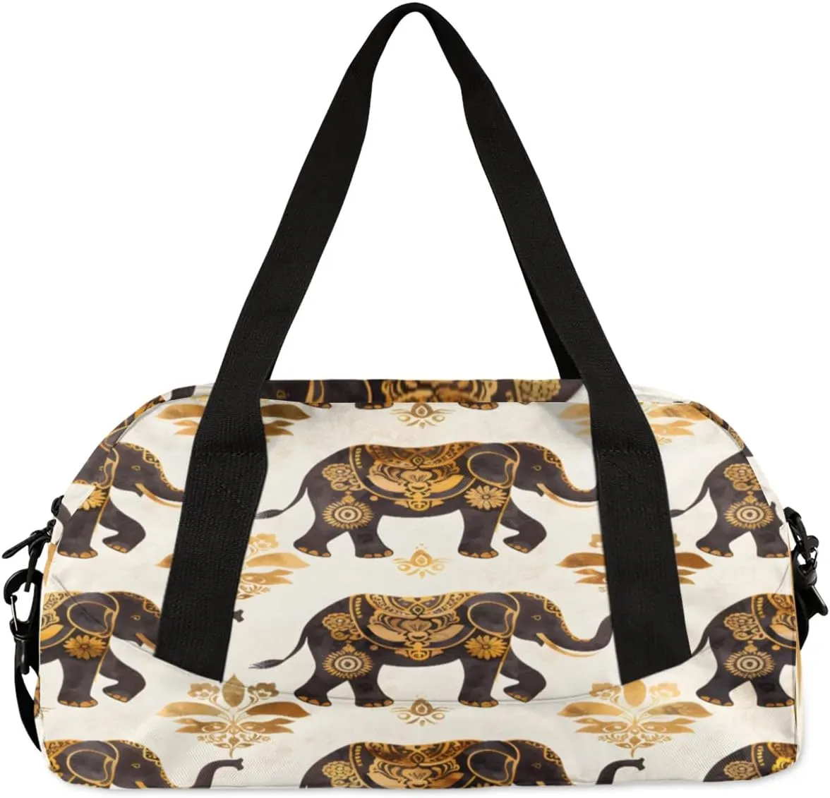 Sport Duffel Bag Elegant Elephants Kids Gym Bag Weekender Overnight Bags for Boys Girls Teens Carry On Workout Travel Bag