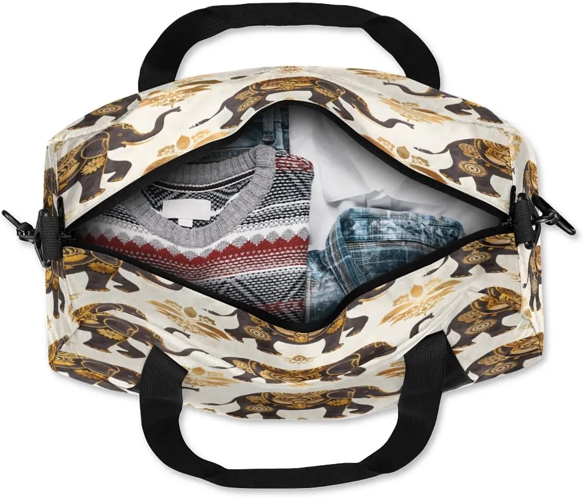 Sport Duffel Bag Elegant Elephants Kids Gym Bag Weekender Overnight Bags for Boys Girls Teens Carry On Workout Travel Bag