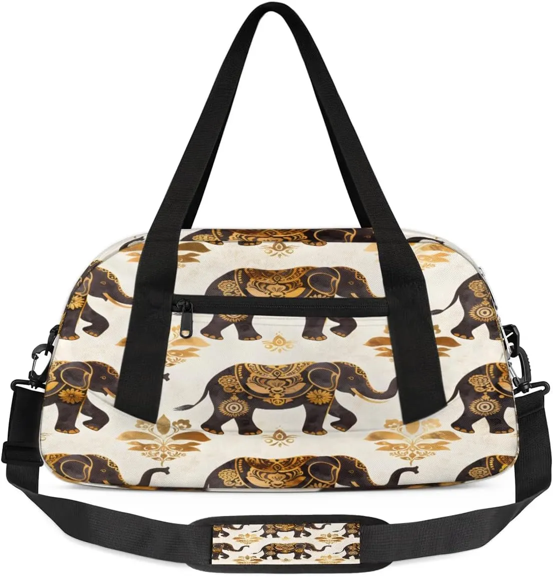 Sport Duffel Bag Elegant Elephants Kids Gym Bag Weekender Overnight Bags for Boys Girls Teens Carry On Workout Travel Bag