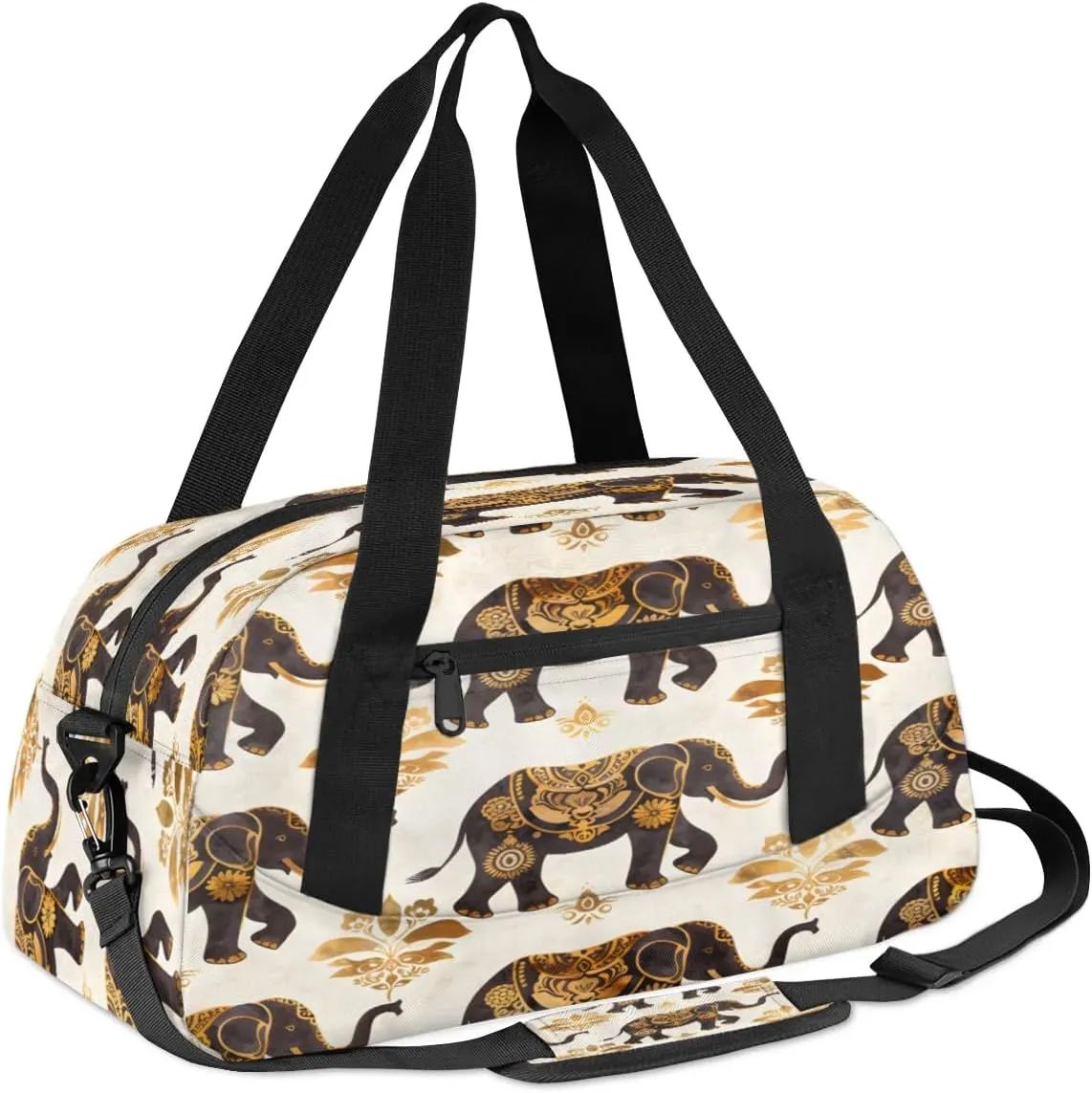 Sport Duffel Bag Elegant Elephants Kids Gym Bag Weekender Overnight Bags for Boys Girls Teens Carry On Workout Travel Bag
