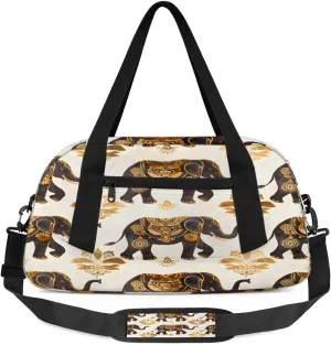 Sport Duffel Bag Elegant Elephants Kids Gym Bag Weekender Overnight Bags for Boys Girls Teens Carry On Workout Travel Bag