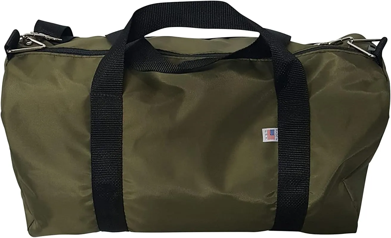 Sport Gym Or Travel Bag With Side Pocket For Keys, Id And Cellphone Made In USA. (Olive)