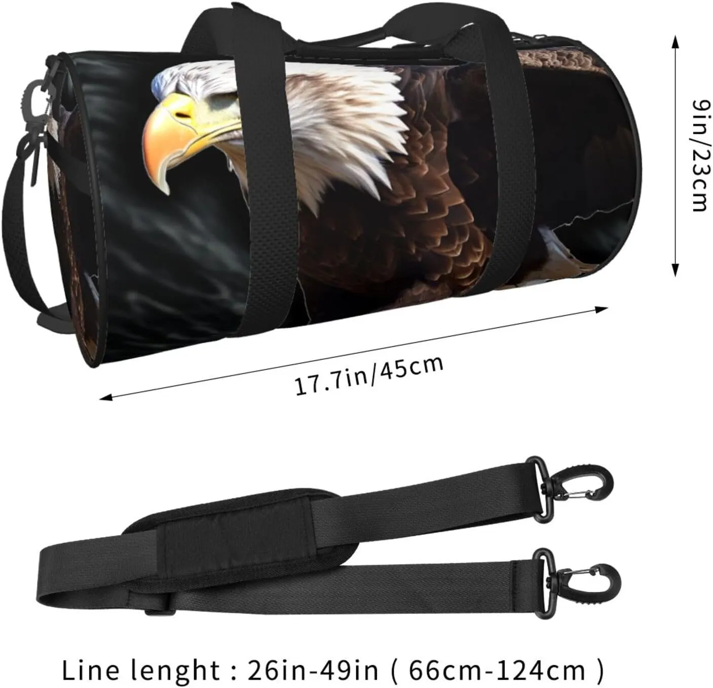 Sports Gym Bag for Women Men Travel Duffel Bag Tote Weekender Bag Carry on Overnight Bag for Travel Swimming Fitness Workout Sports An Eagle Duffle Bag