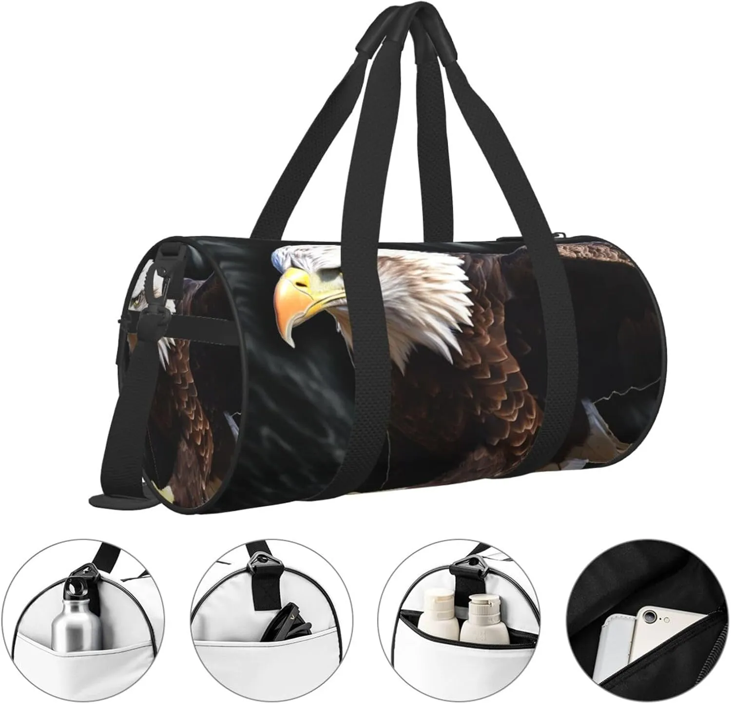 Sports Gym Bag for Women Men Travel Duffel Bag Tote Weekender Bag Carry on Overnight Bag for Travel Swimming Fitness Workout Sports An Eagle Duffle Bag