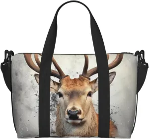 Sports Gym Bag for Women Men Travel Duffel Bag Tote Weekender Bag Carry on Overnight Bag for Travel Swimming Fitness Workout Sports Animal deer Duffle Bag