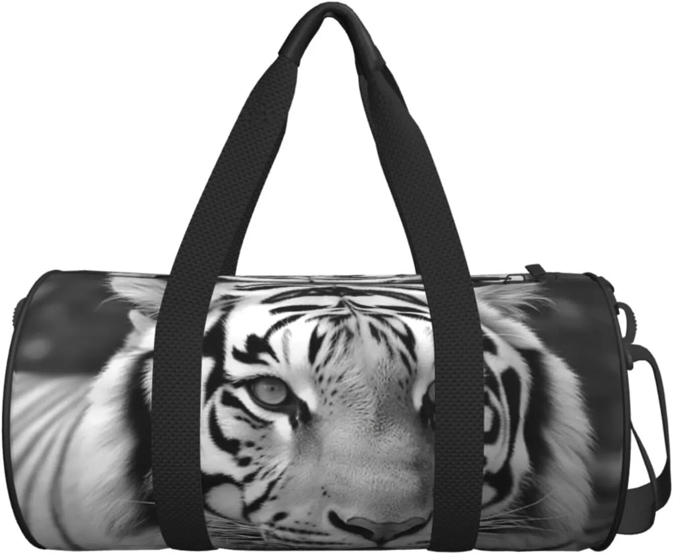 Sports Gym Bag for Women Men Travel Duffel Bag Tote Weekender Bag Carry on Overnight Bag for Travel Swimming Fitness Workout Sports Black White Tiger Duffle Bag