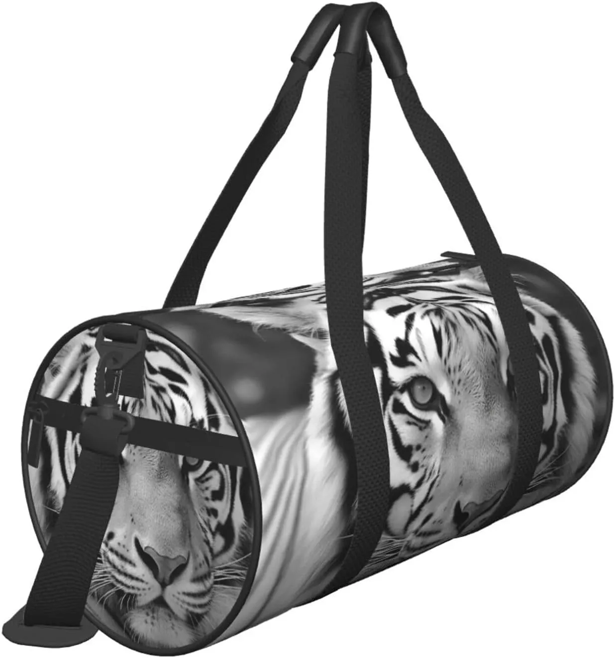 Sports Gym Bag for Women Men Travel Duffel Bag Tote Weekender Bag Carry on Overnight Bag for Travel Swimming Fitness Workout Sports Black White Tiger Duffle Bag