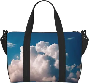 Sports Gym Bag for Women Men Travel Duffel Bag Tote Weekender Bag Carry on Overnight Bag for Travel Swimming Fitness Workout Sports Blue Duffle Bag