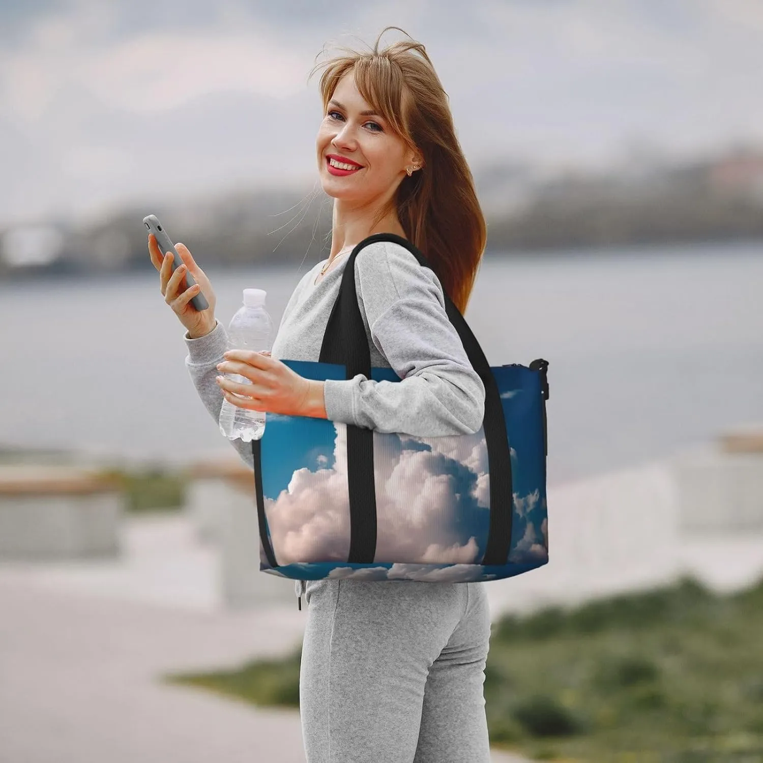Sports Gym Bag for Women Men Travel Duffel Bag Tote Weekender Bag Carry on Overnight Bag for Travel Swimming Fitness Workout Sports Blue Duffle Bag