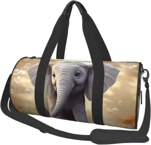 Sports Gym Bag for Women Men Travel Duffel Bag Tote Weekender Bag Carry on Overnight Bag for Travel Swimming Fitness Workout Sports Cute Elephant Play Duffle Bag