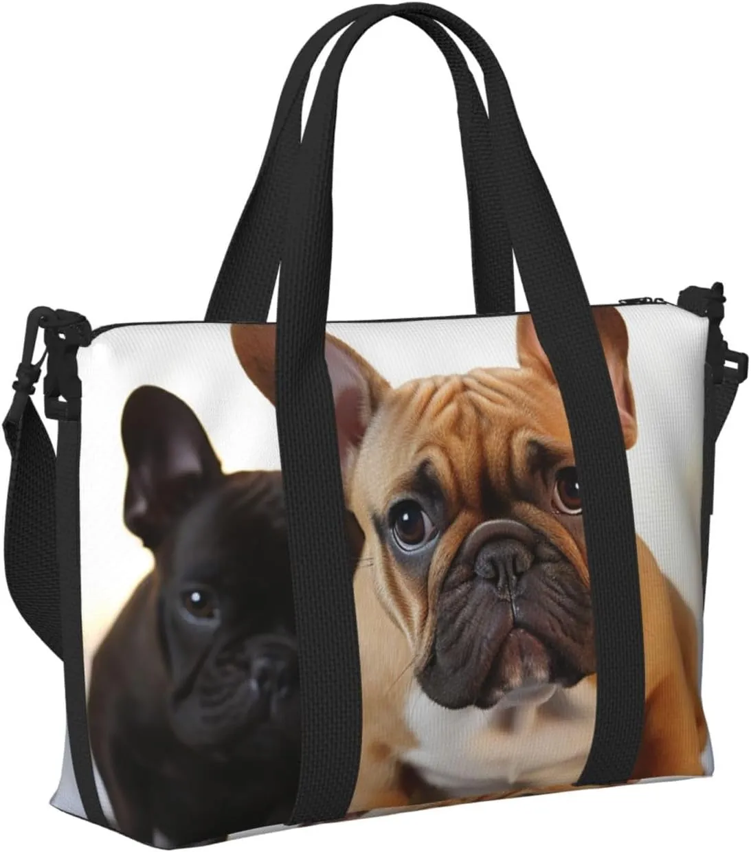 Sports Gym Bag for Women Men Travel Duffel Bag Tote Weekender Bag Carry on Overnight Bag for Travel Swimming Fitness Workout Sports Cute French Bulldog Duffle Bag