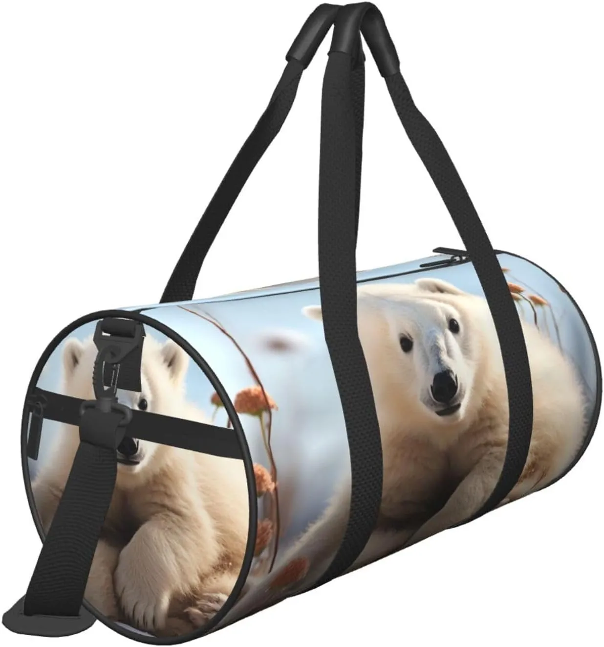 Sports Gym Bag for Women Men Travel Duffel Bag Tote Weekender Bag Carry on Overnight Bag for Travel Swimming Fitness Workout Sports cute polar bear animals Duffle Bag