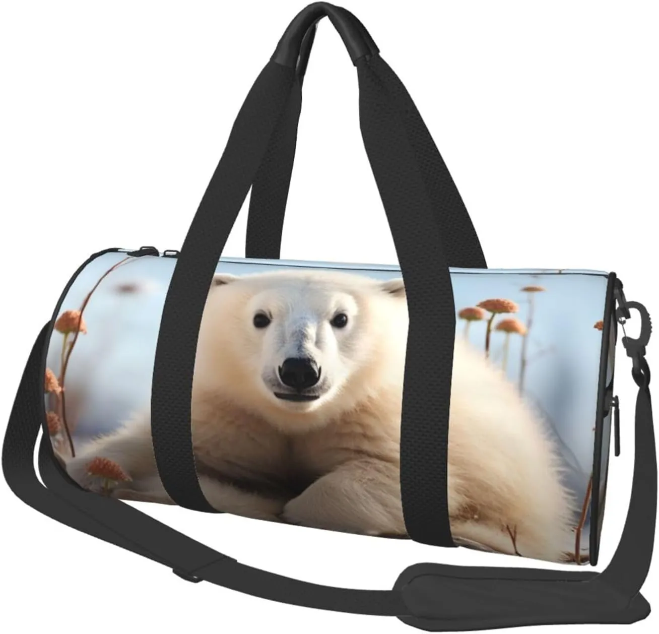 Sports Gym Bag for Women Men Travel Duffel Bag Tote Weekender Bag Carry on Overnight Bag for Travel Swimming Fitness Workout Sports cute polar bear animals Duffle Bag