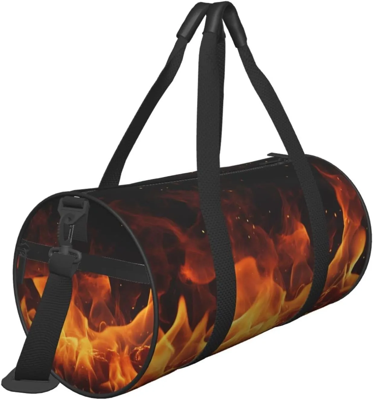 Sports Gym Bag for Women Men Travel Duffel Bag Tote Weekender Bag Carry on Overnight Bag for Travel Swimming Fitness Workout Sports Dancing Fire Duffle Bag