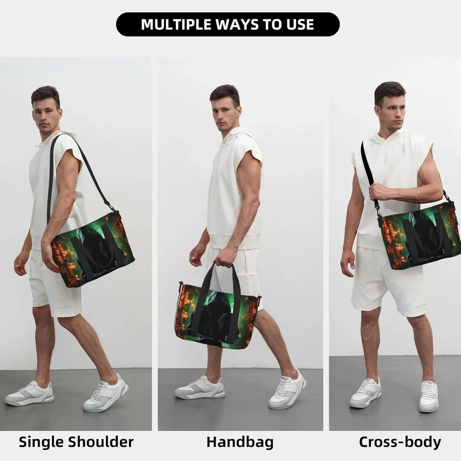 Sports Gym Bag for Women Men Travel Duffel Bag Tote Weekender Bag Carry on Overnight Bag for Travel Swimming Fitness Workout Sports Hacker Attack Duffle Bag